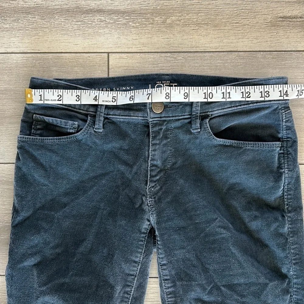 LOFT modern skinny fit blue cords corduroy pants size 0